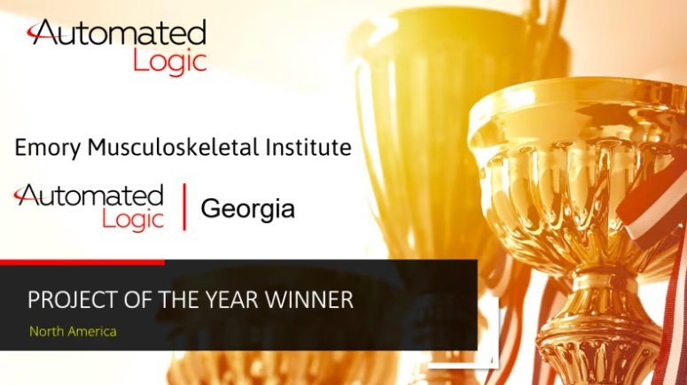 Automated Logic Recognizes Radius Systems and Atlanta’s Emory Musculoskeletal Institute